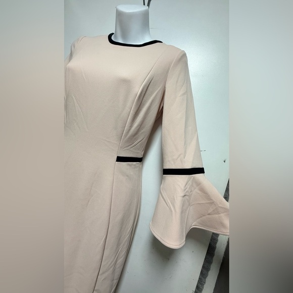 Calvin Klein Peach/Pink Sheath Dress with Bell Sleeves - Picture 3 of 9